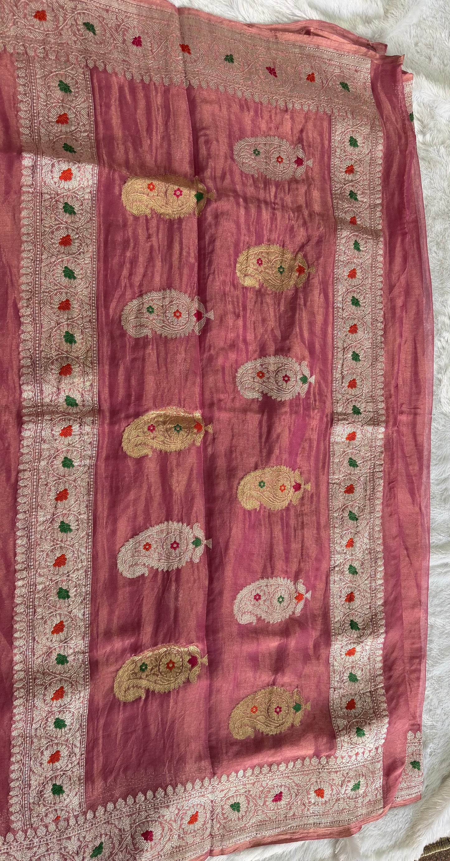 Pink Pure Khaddi Chiffon Tissue.