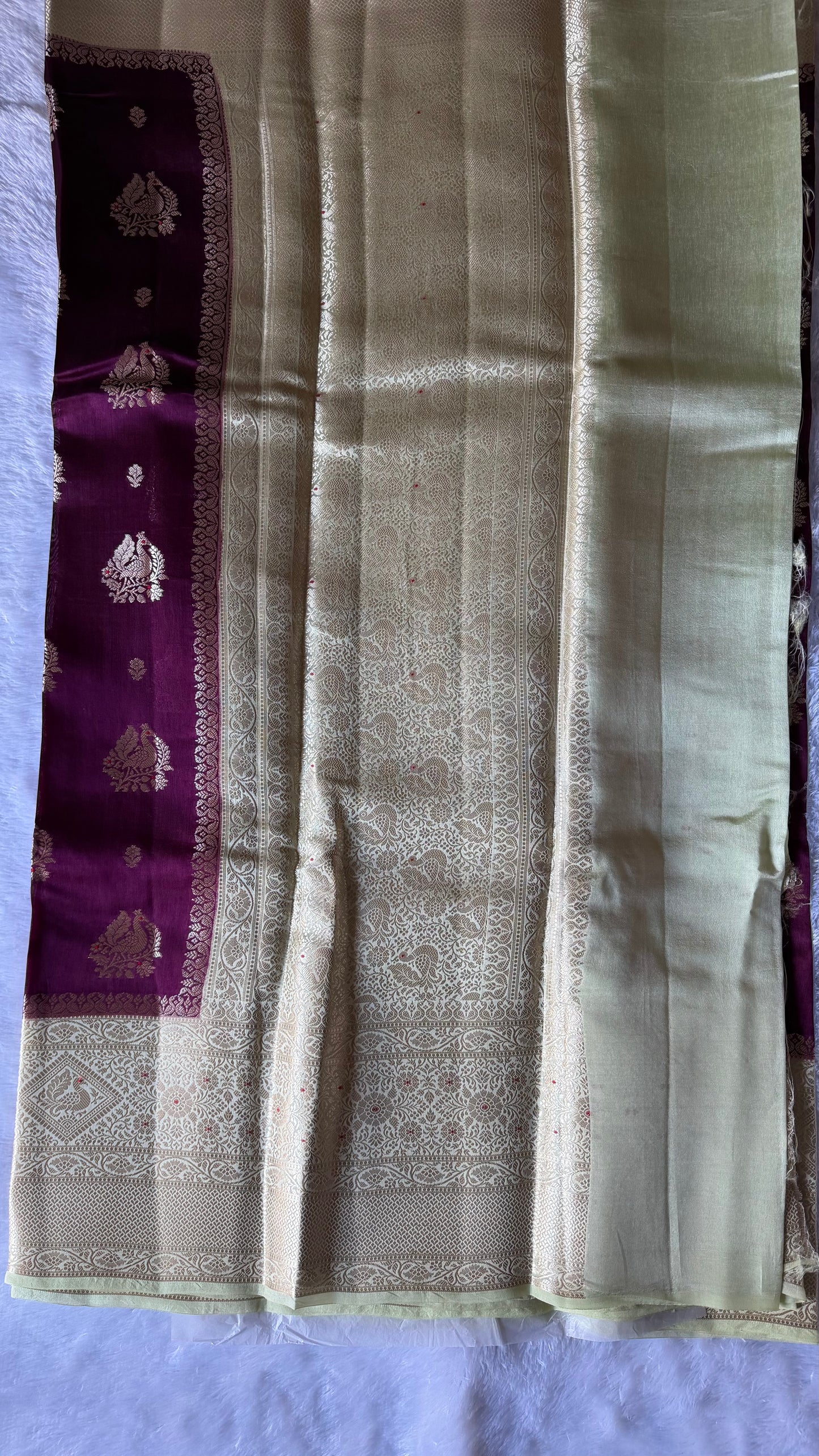 LABH-UG01 DEEP WINE PURE RAW MANGO SILK SAREE