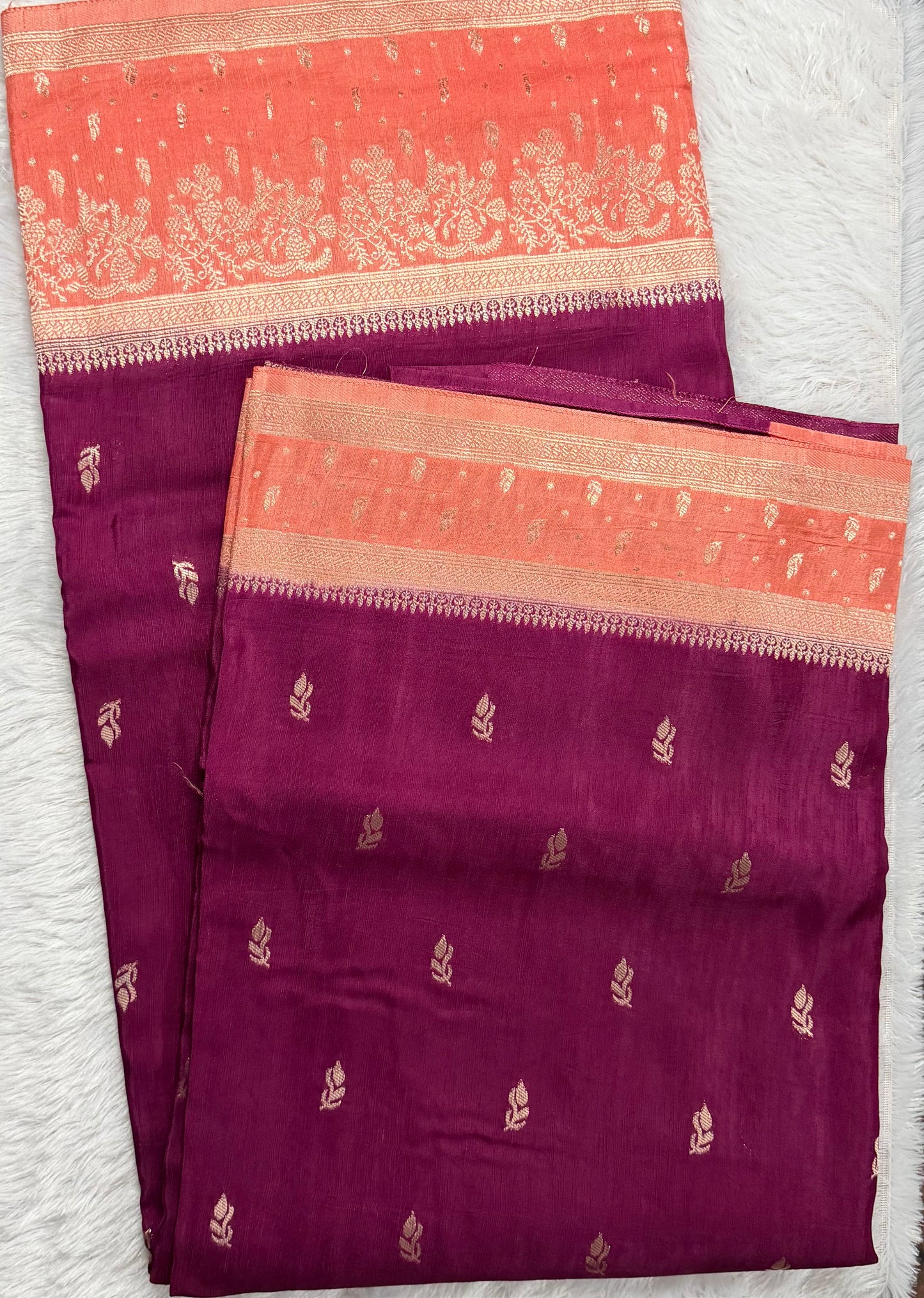 LABH-UG05 REGAL WINE TUSSAR CREPE SILK SAREE.