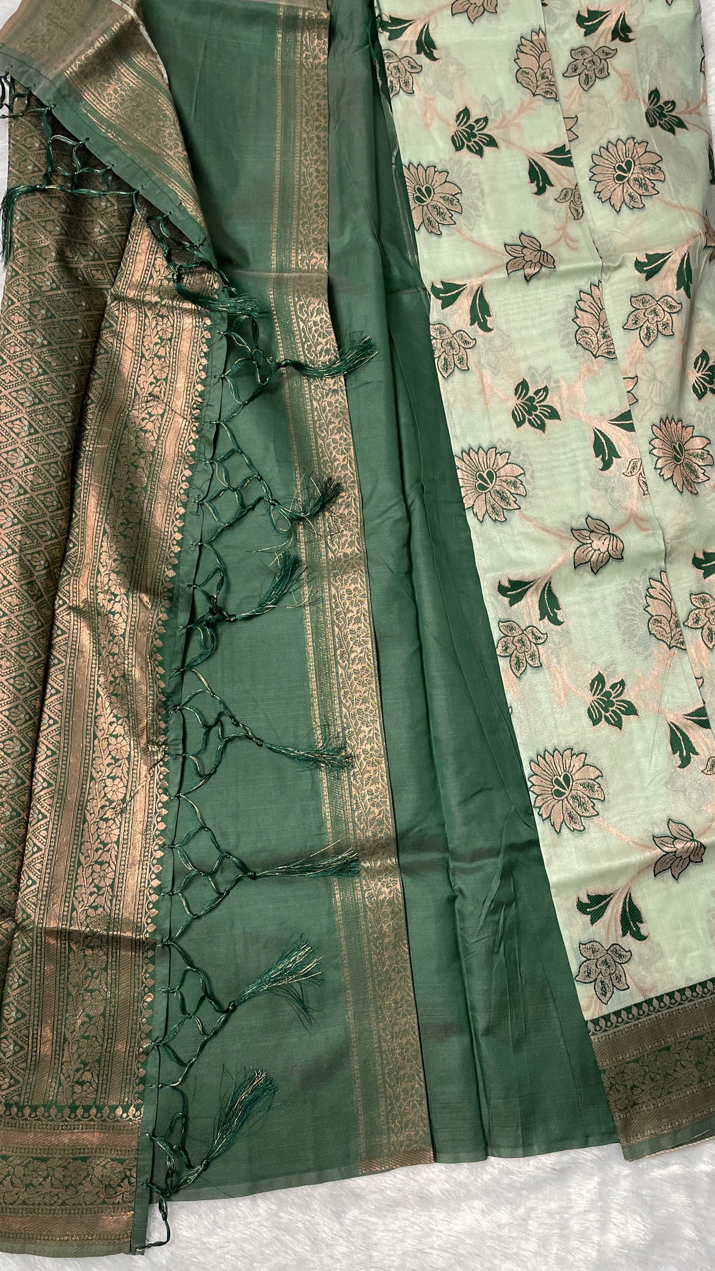 PISTA GREEN SILK SAREE
