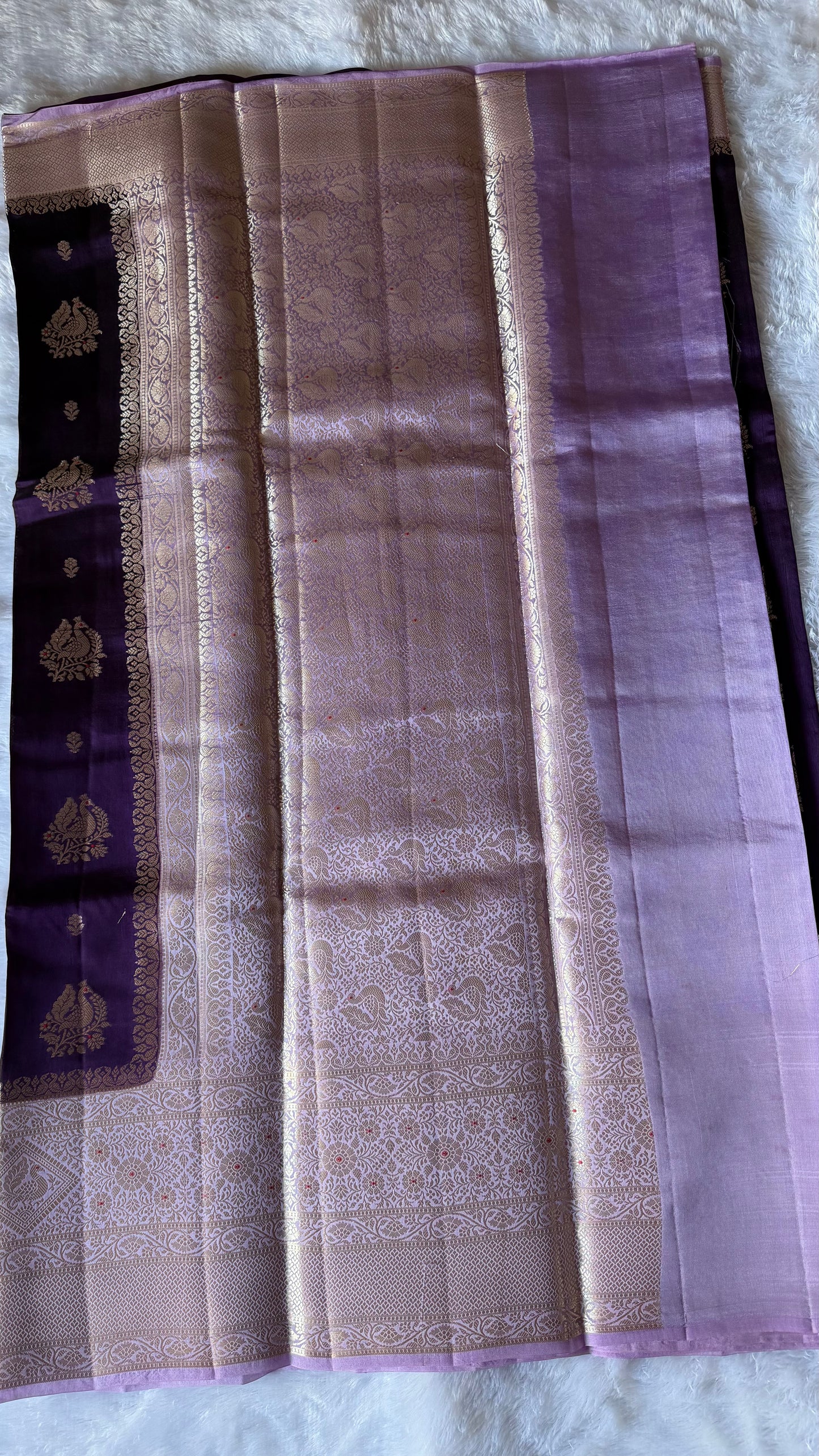 LABH-UG01 DEEP ROYAL PURPLE PURE RAW MANGO SILK SAREE