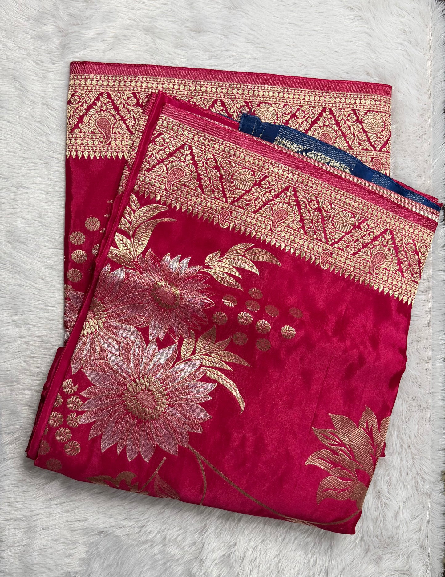 LABH-UG06 PINK RUSSIAN CREPE SILK SAREE.