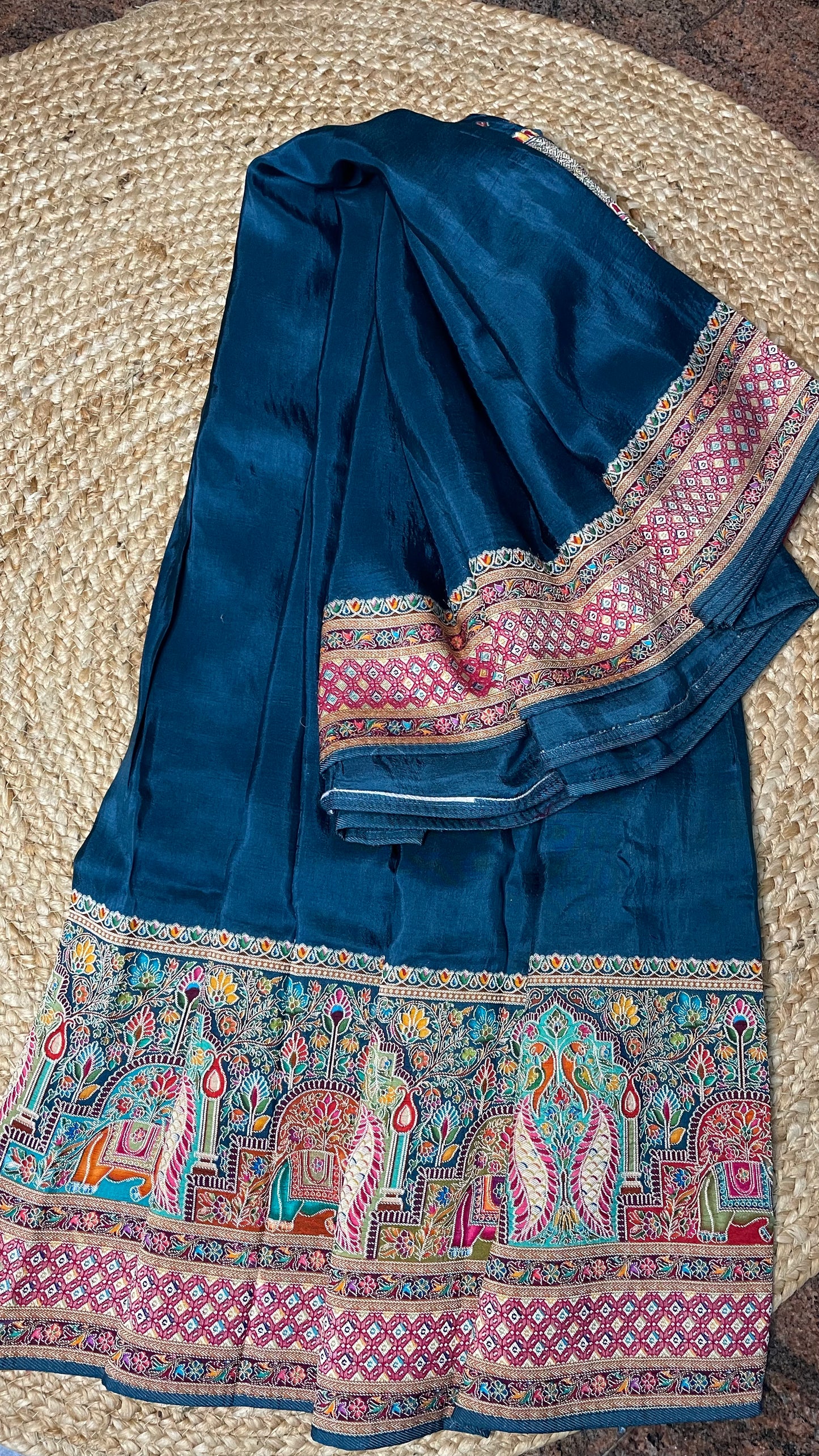 PASHMINA SILK SAREE WITH WEAVING