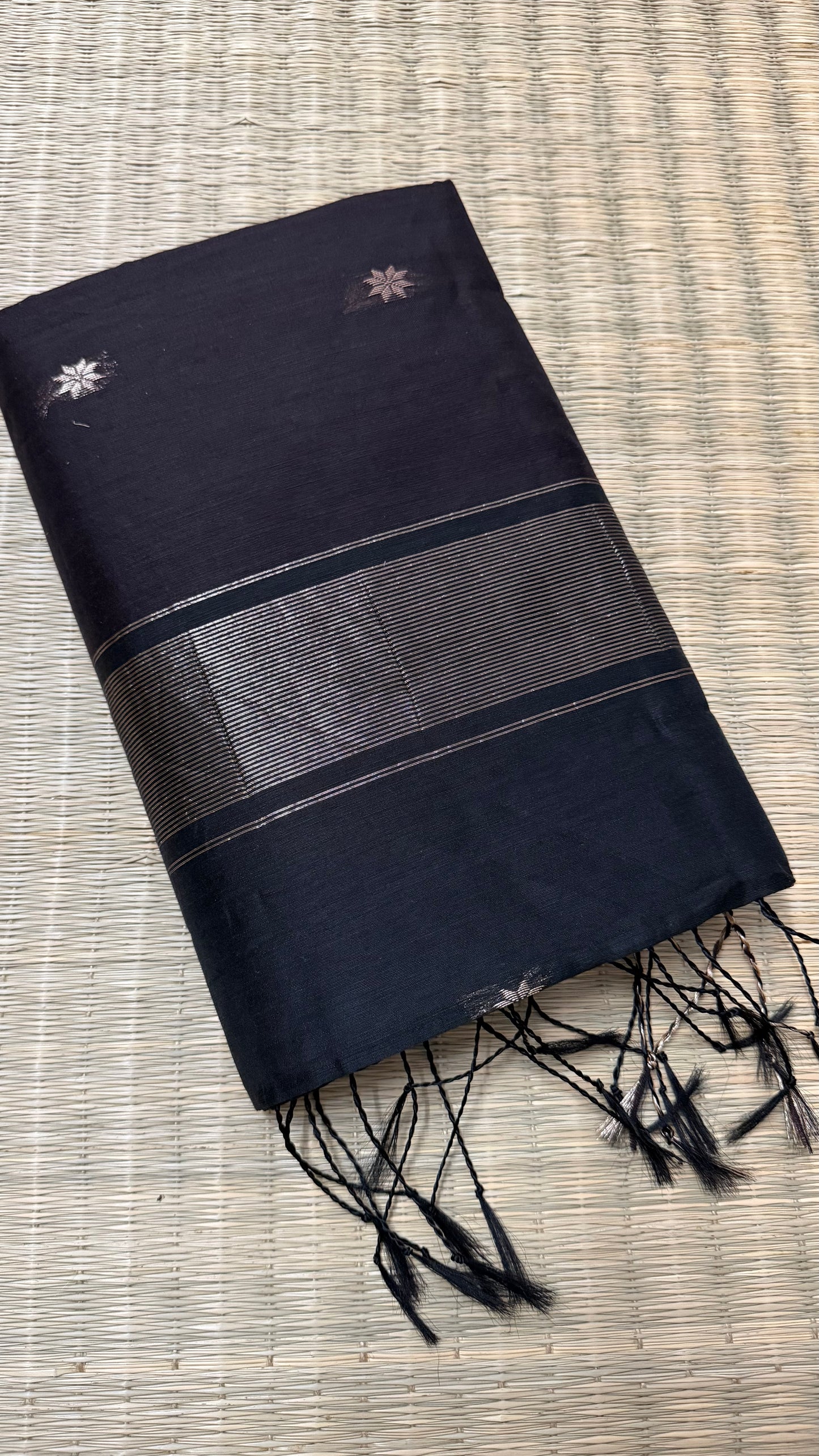 Brown and Black Maheshwari Cotton.