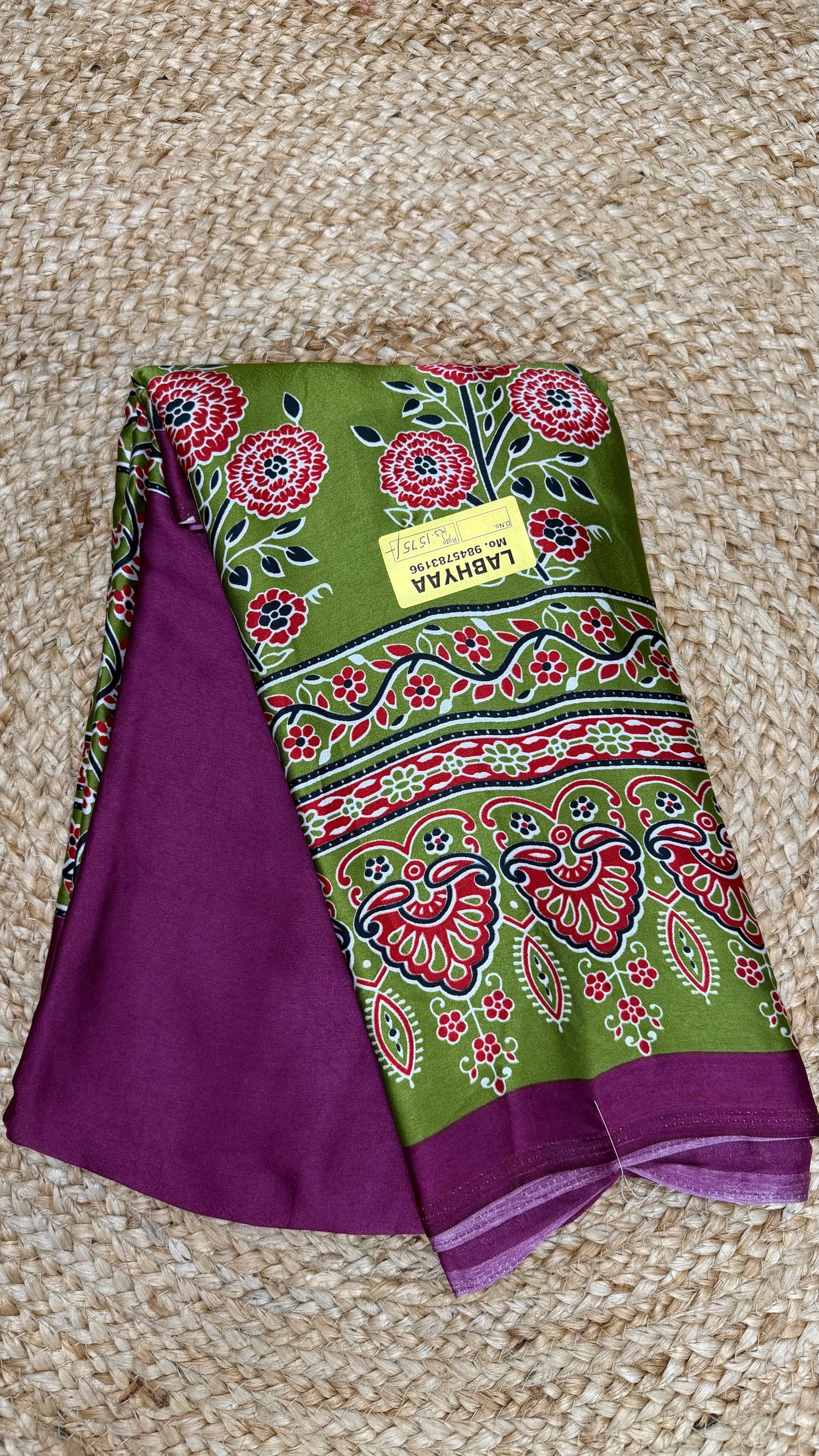 BURGANDY MODAL SILK SAREE.