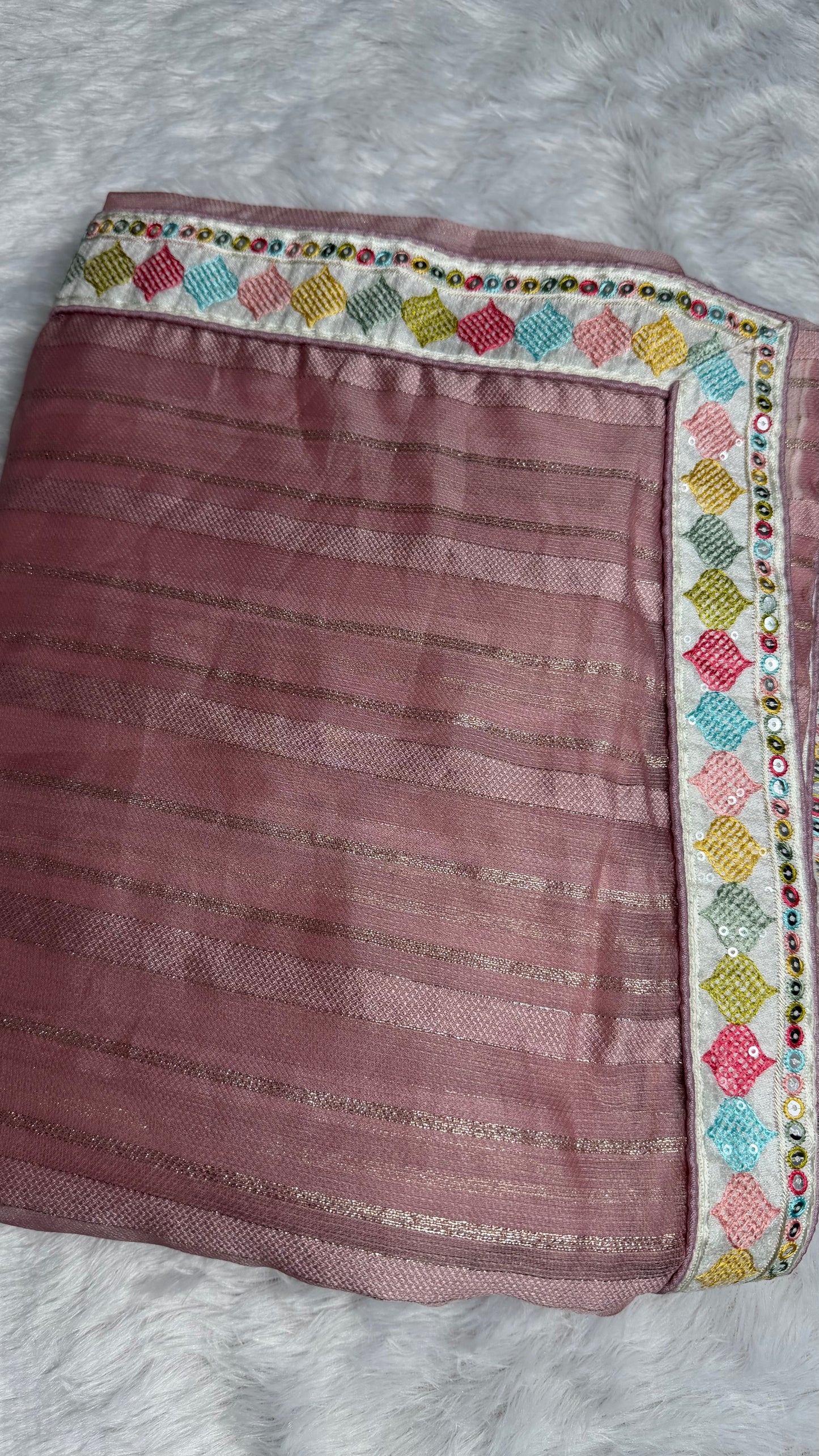 PINK SOFT NET SAREE WITH DESIGNER BLOUSE
