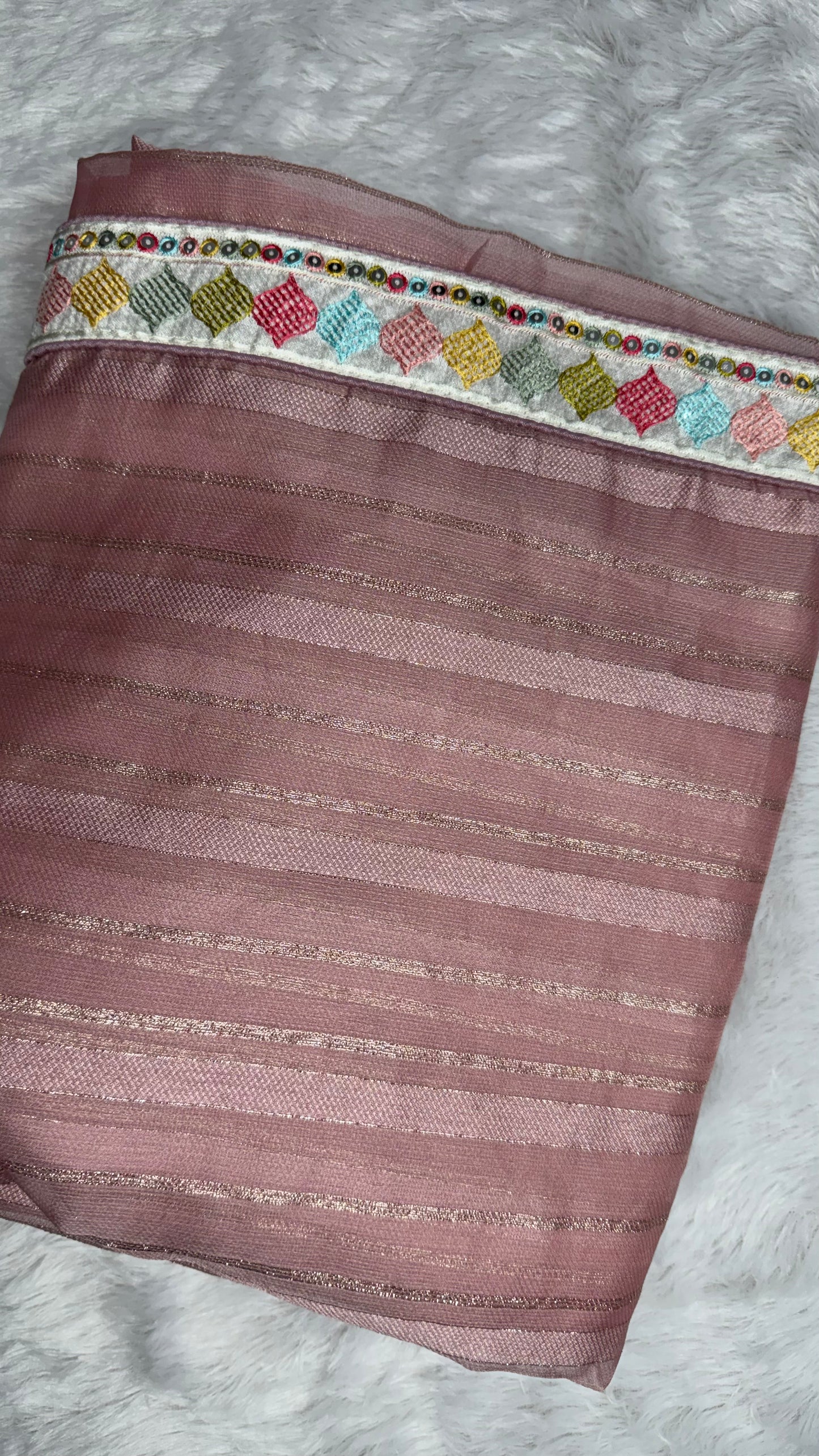 PINK SOFT NET SAREE WITH DESIGNER BLOUSE
