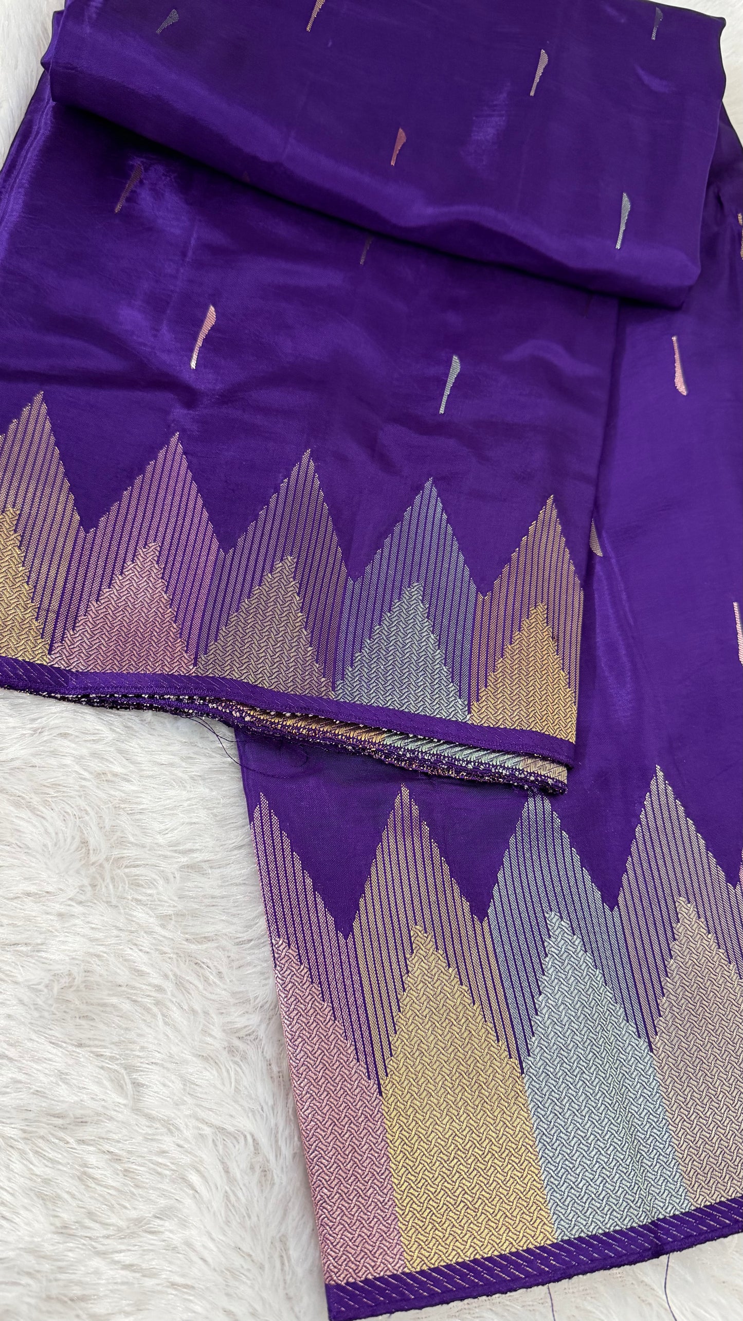 LABH-UG02  VIOLET MUGA CREPE SILK SAREE.
