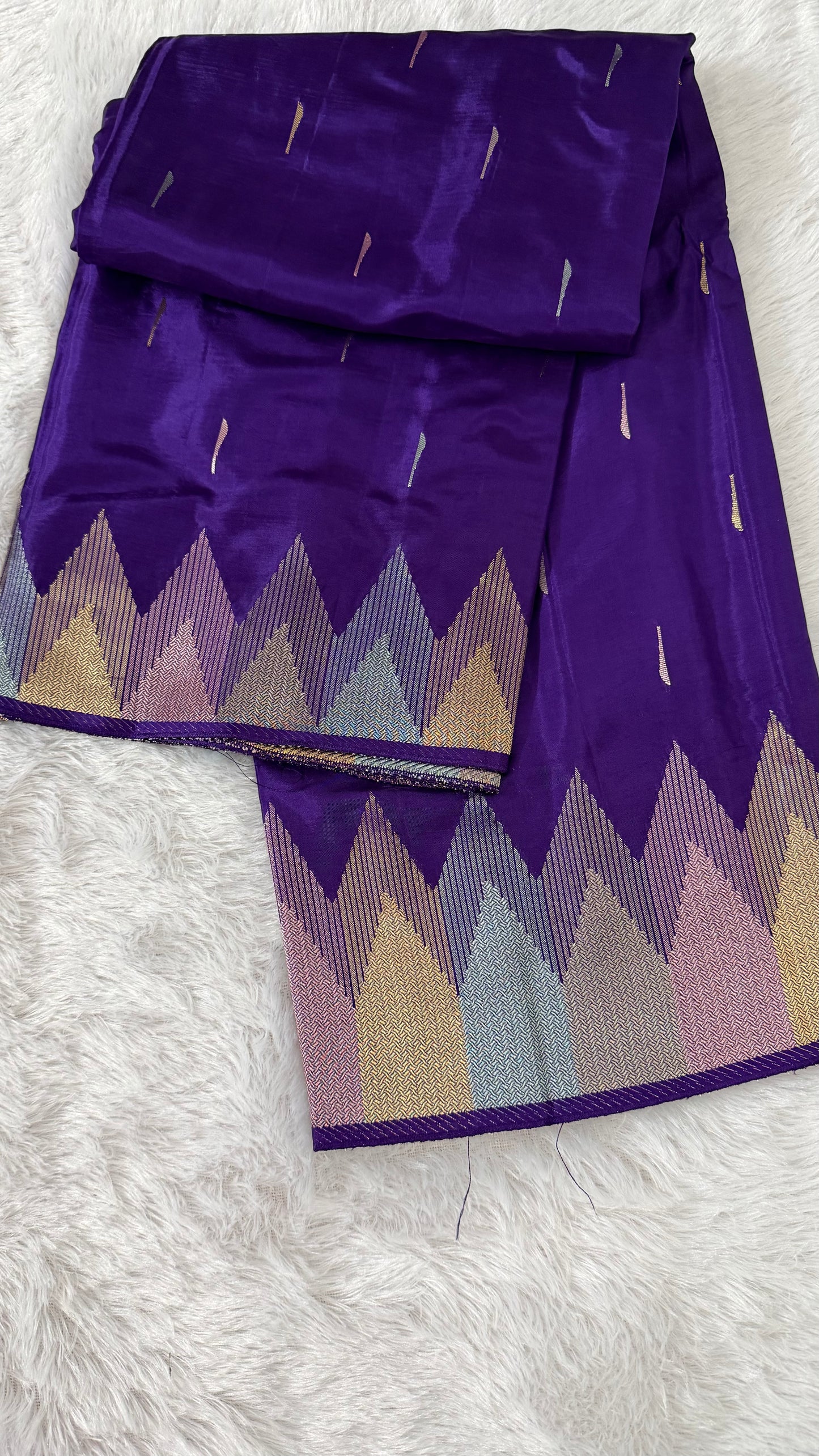 LABH-UG02  VIOLET MUGA CREPE SILK SAREE.