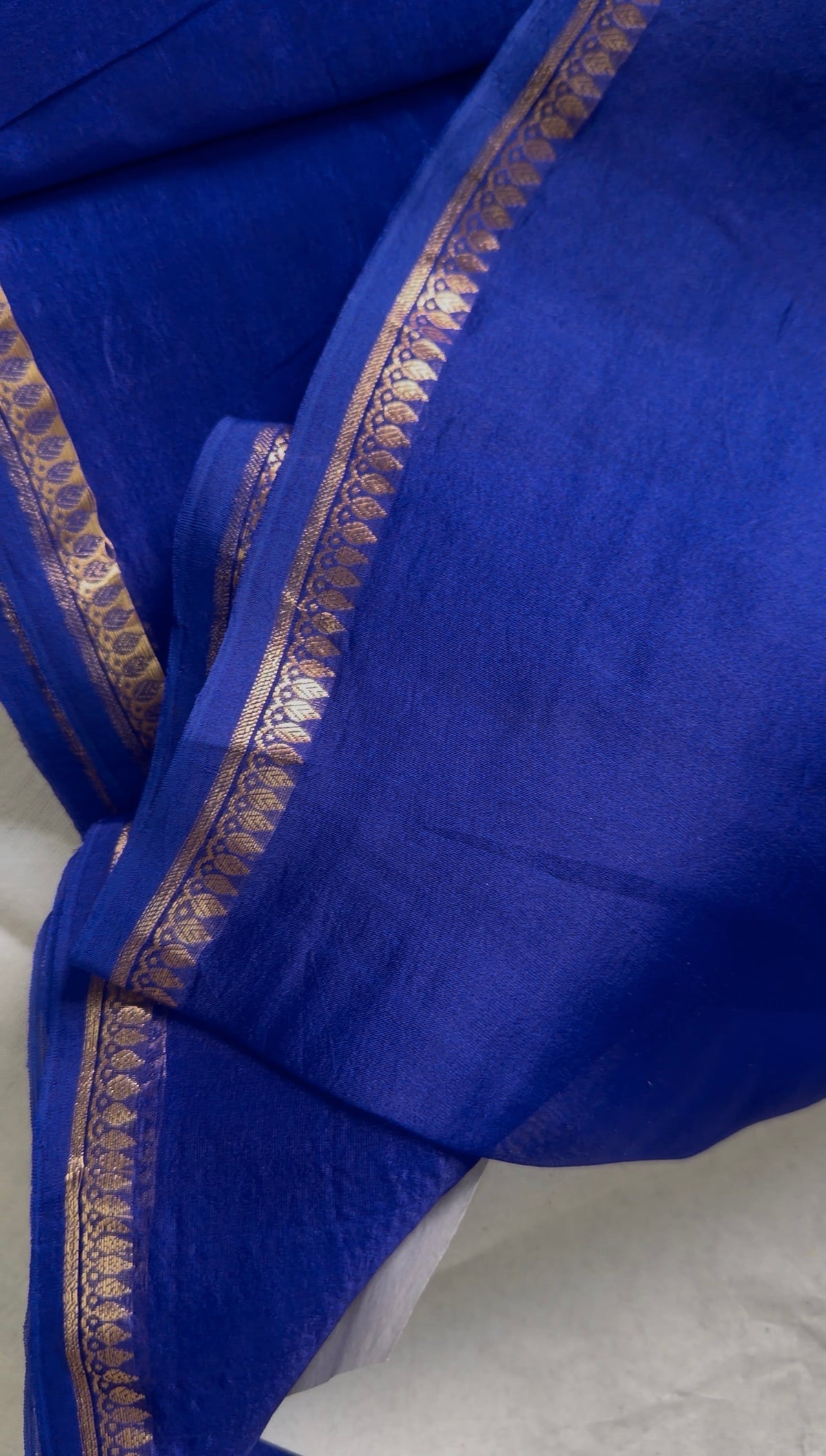 Royal Blue Banarasi Pure Kora Silk.