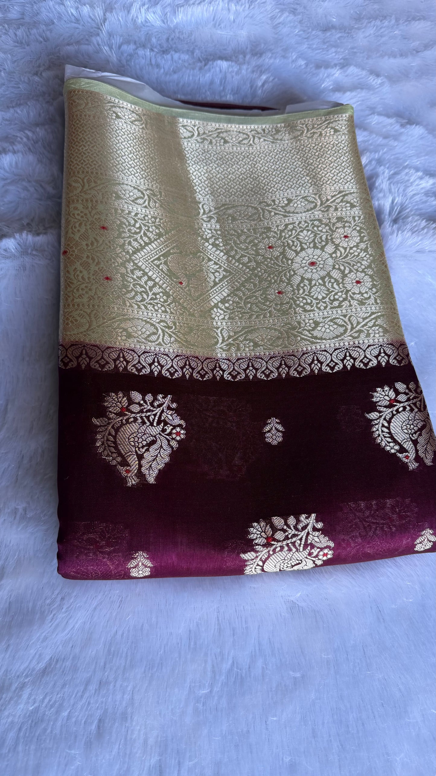LABH-UG01 DEEP WINE PURE RAW MANGO SILK SAREE