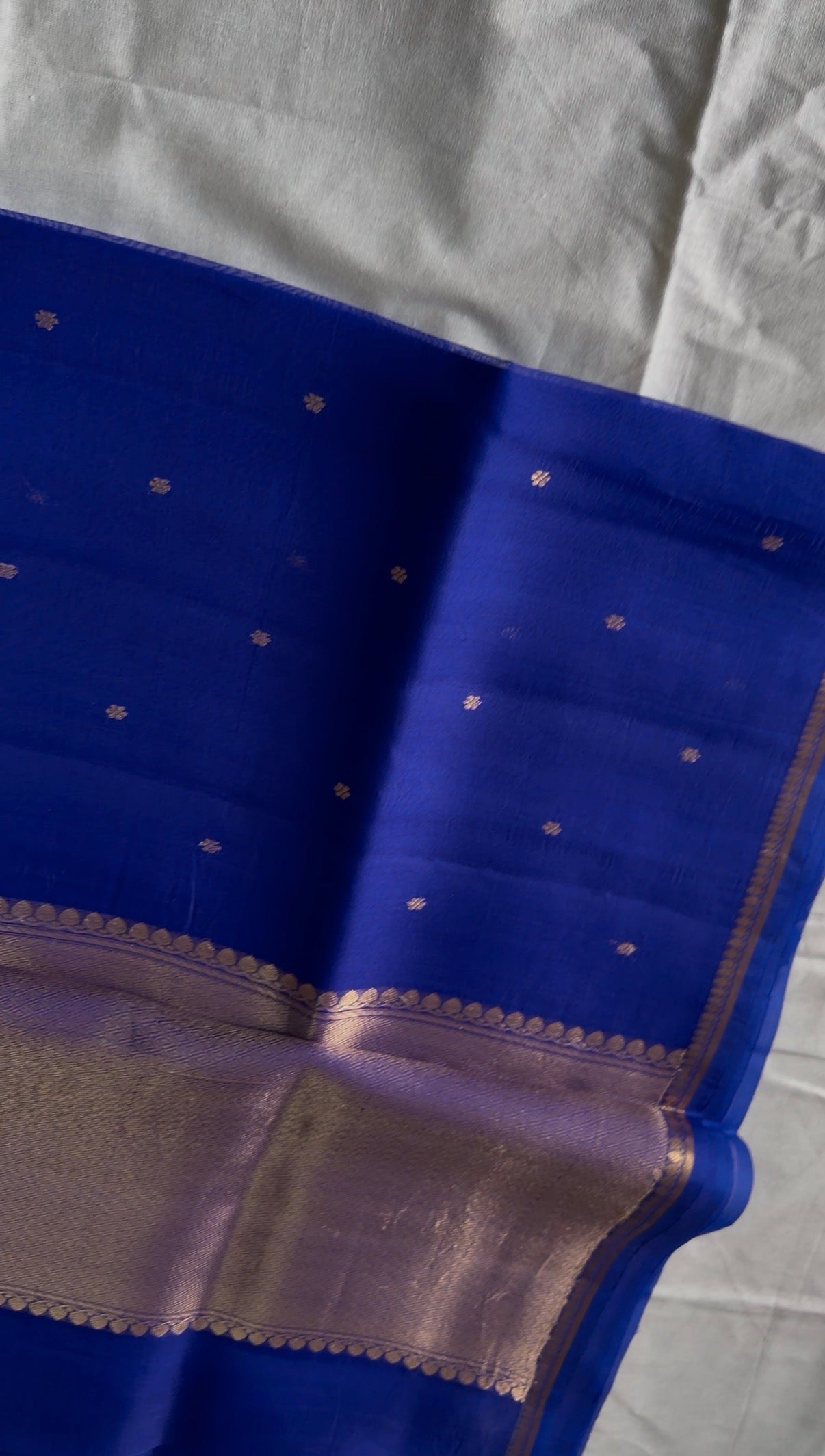 Royal Blue Banarasi Pure Kora Silk.