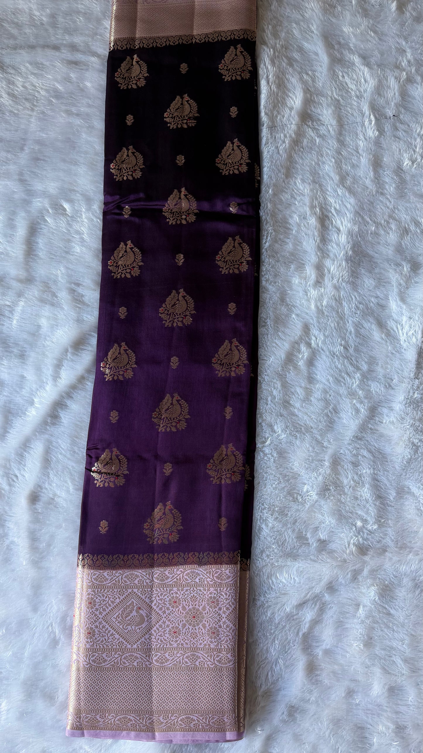 LABH-UG01 DEEP ROYAL PURPLE PURE RAW MANGO SILK SAREE