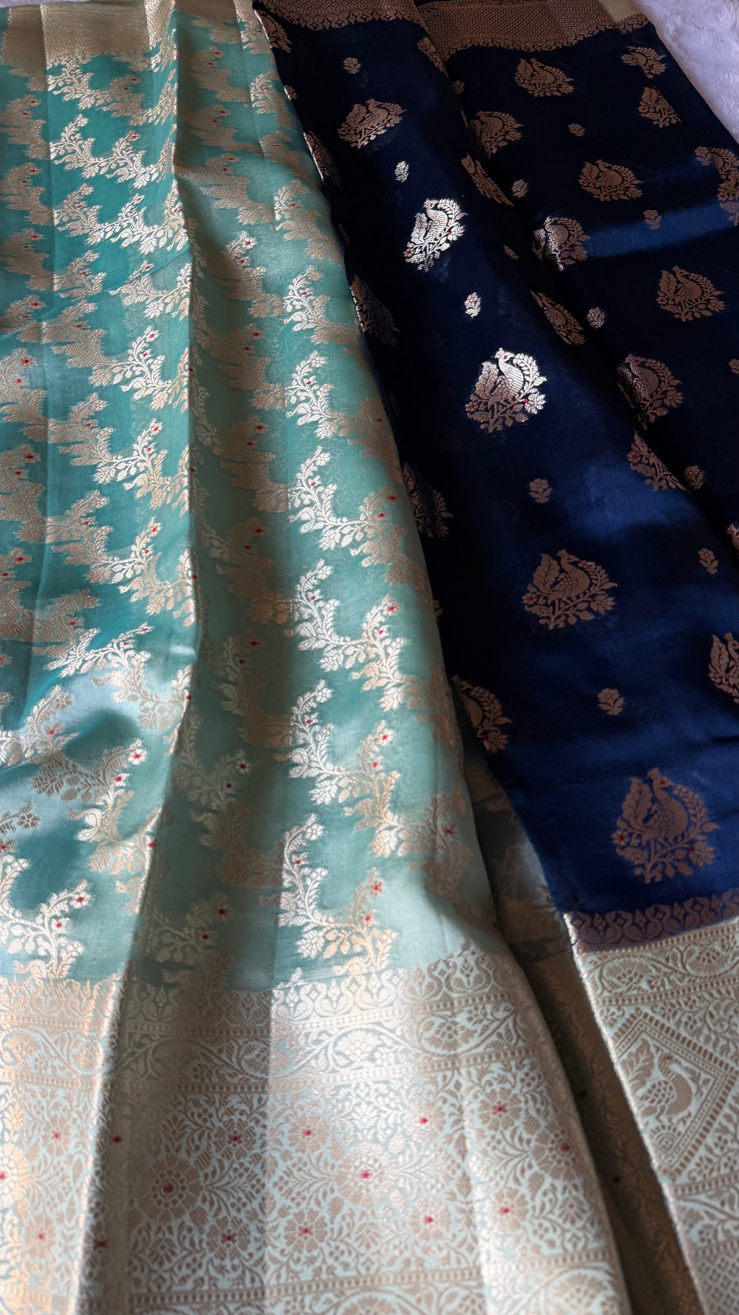 LABH-UG01 DEEP NAVY BLUE PURE RAW MANGO SILK SAREE