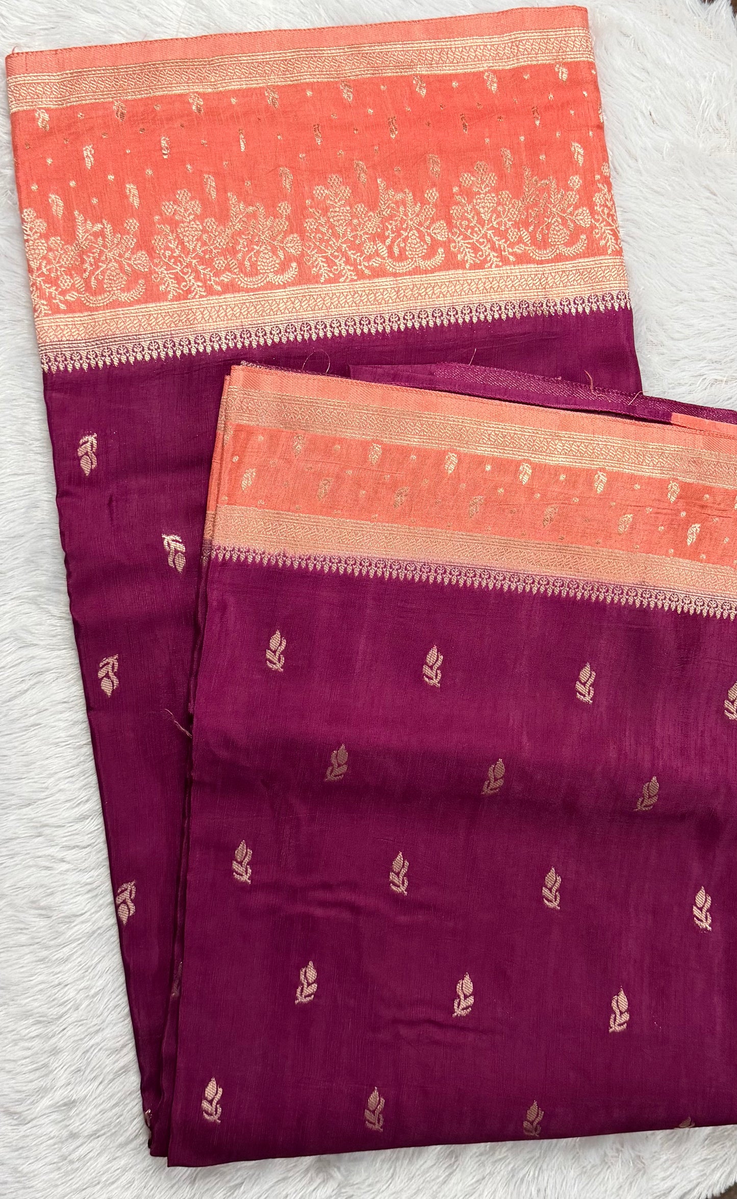 LABH-UG05 REGAL WINE TUSSAR CREPE SILK SAREE.