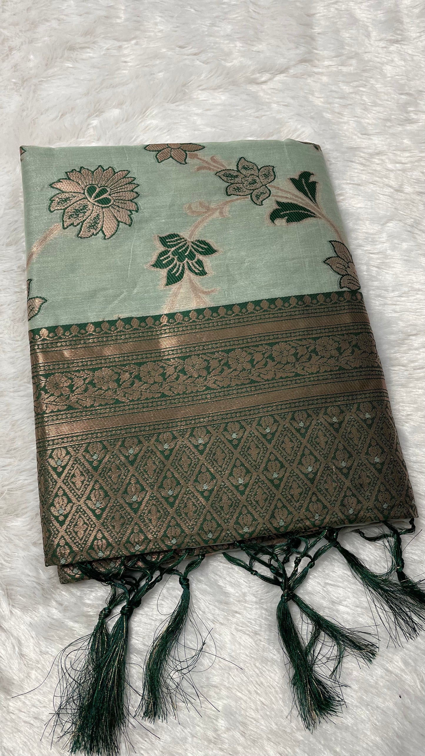 PISTA GREEN SILK SAREE