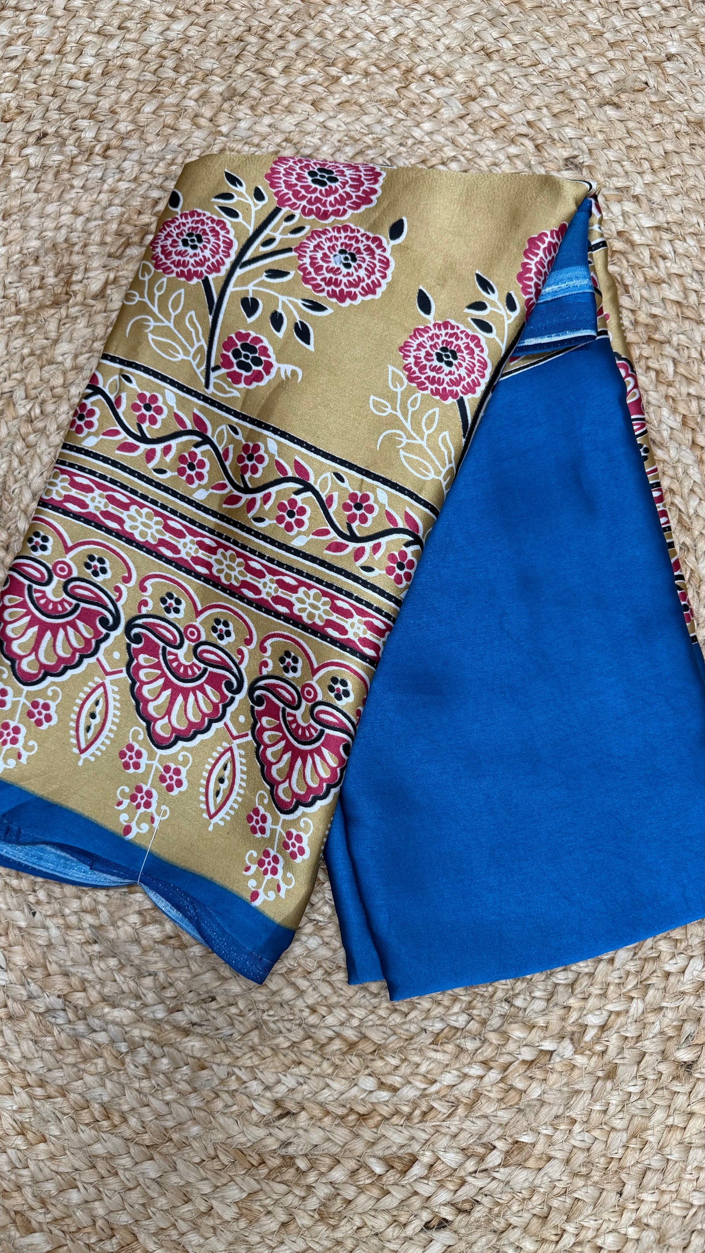 DEEP SEA BLUE MODAL SILK SAREE.