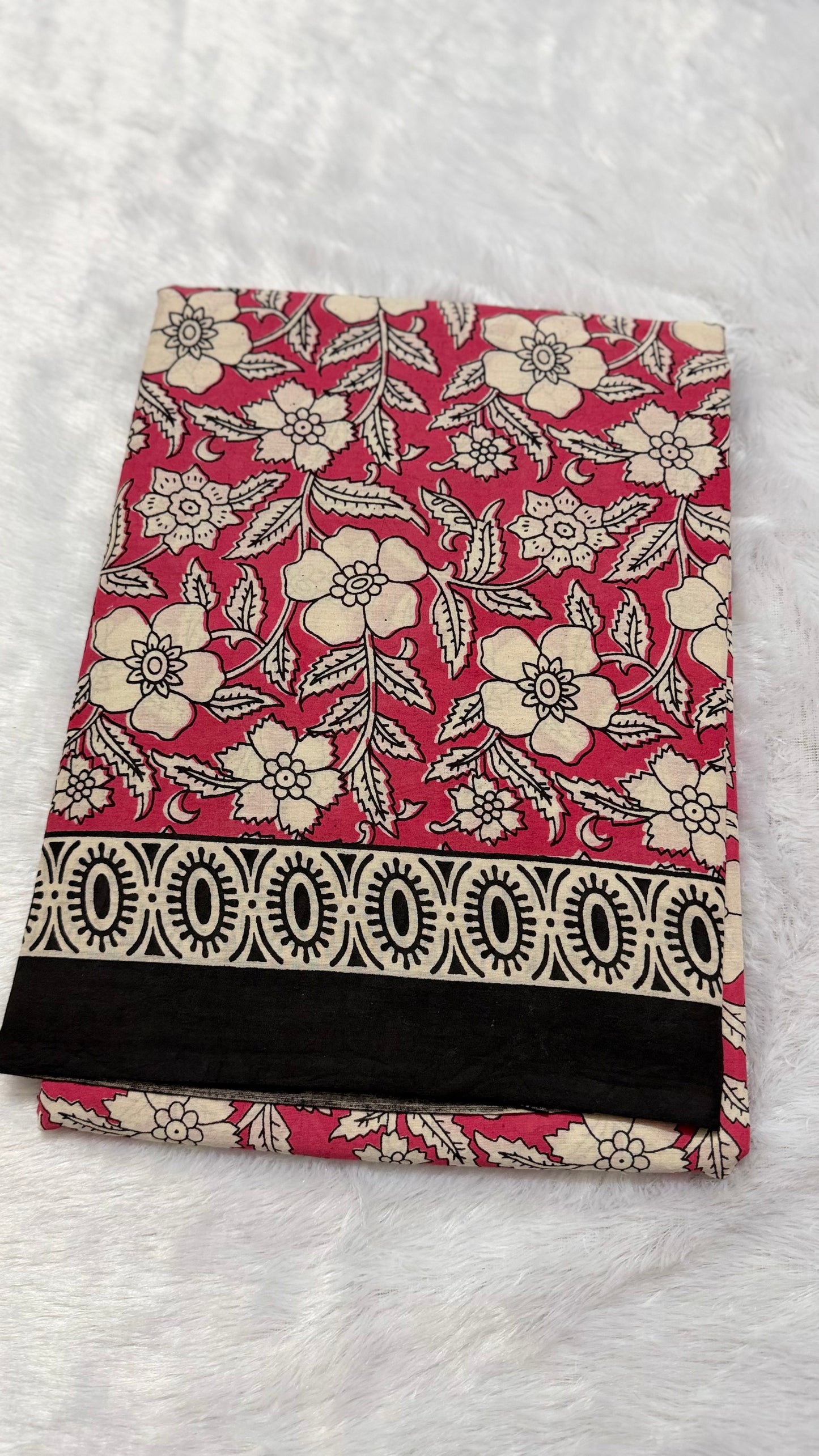 Pink Floral Hand-Block Printed Pure Jaipur Cotton