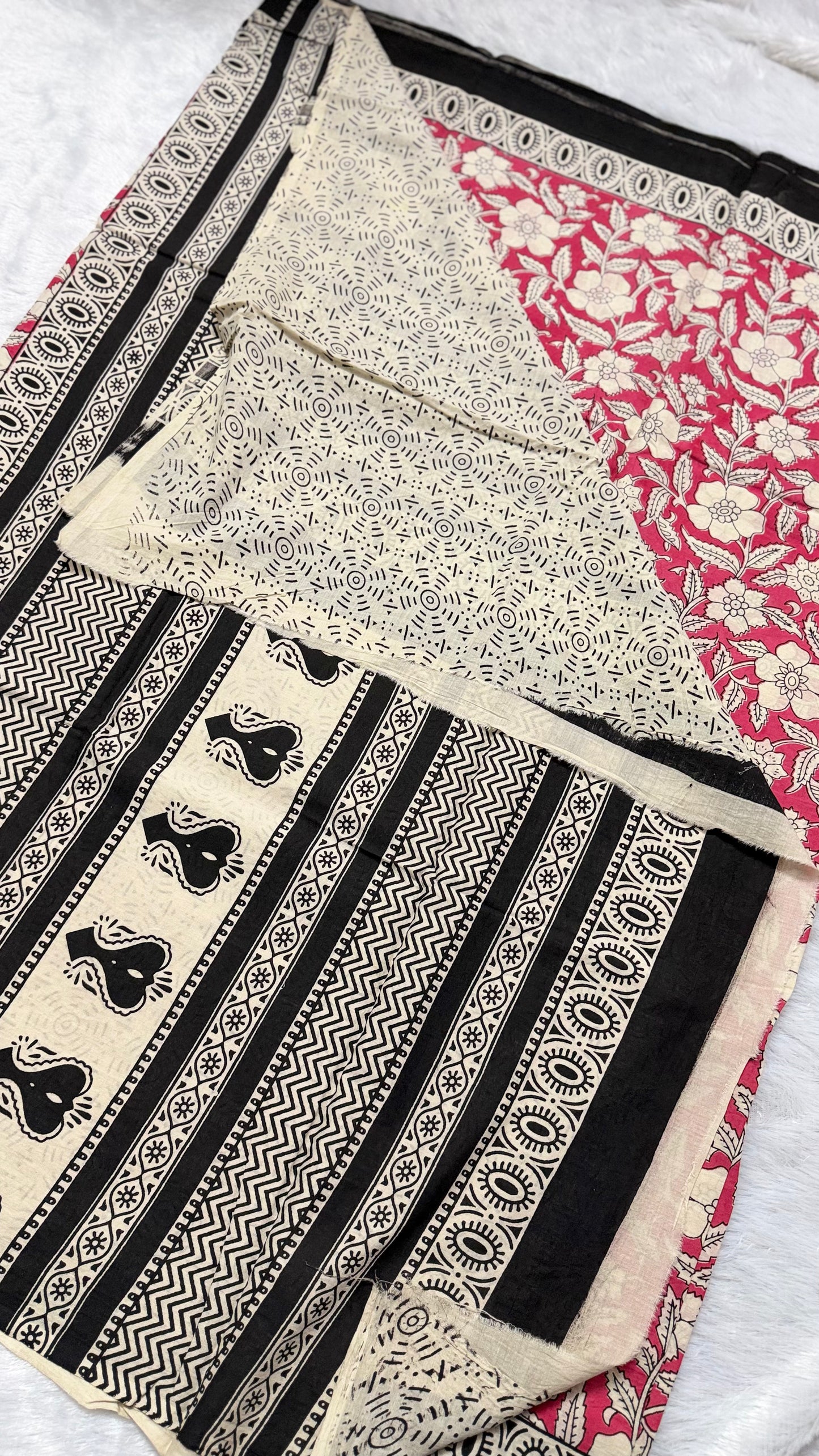 Pink Floral Hand-Block Printed Pure Jaipur Cotton