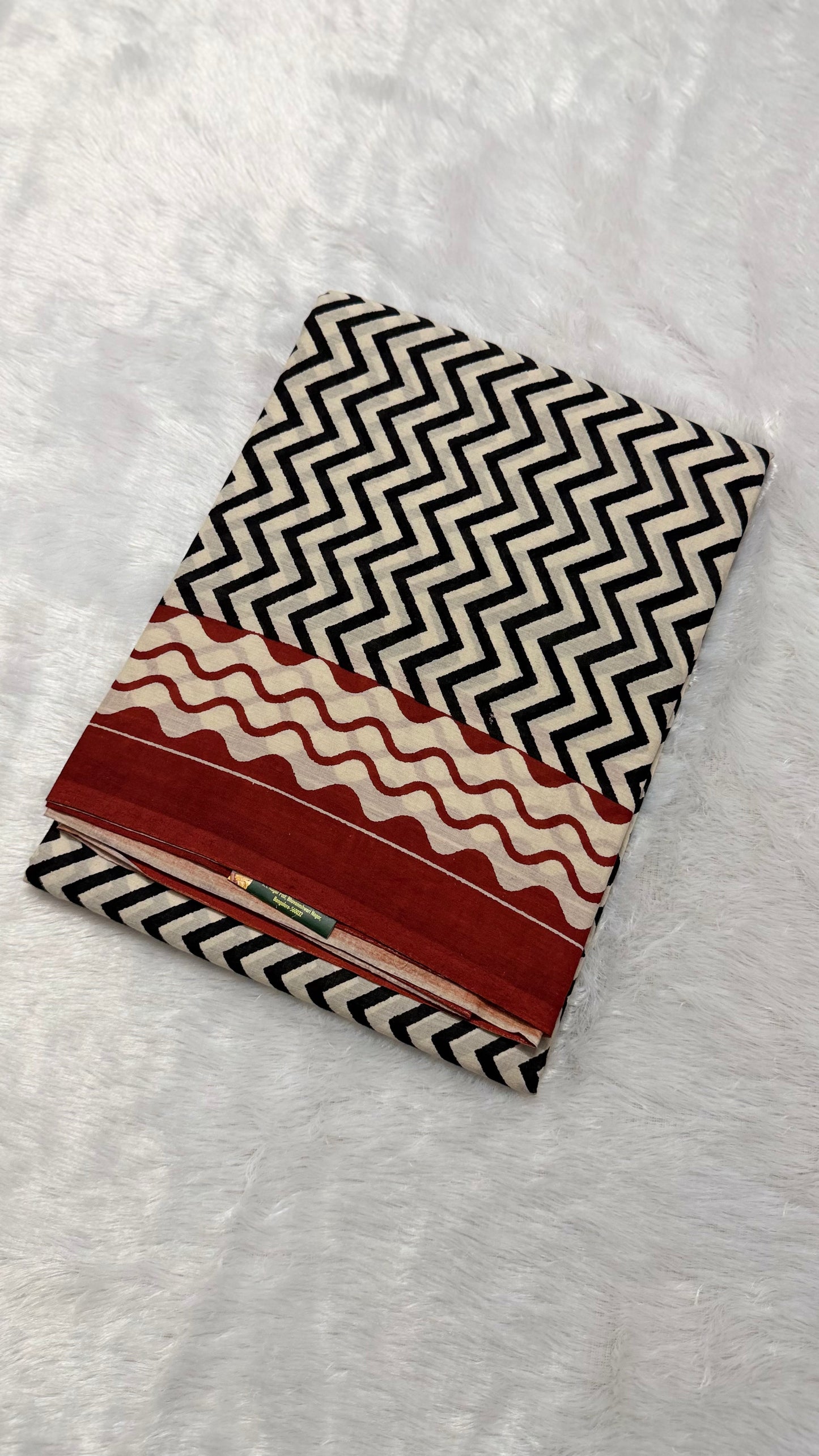 Red & Black Hand-Block Printed Pure Jaipur Cotton