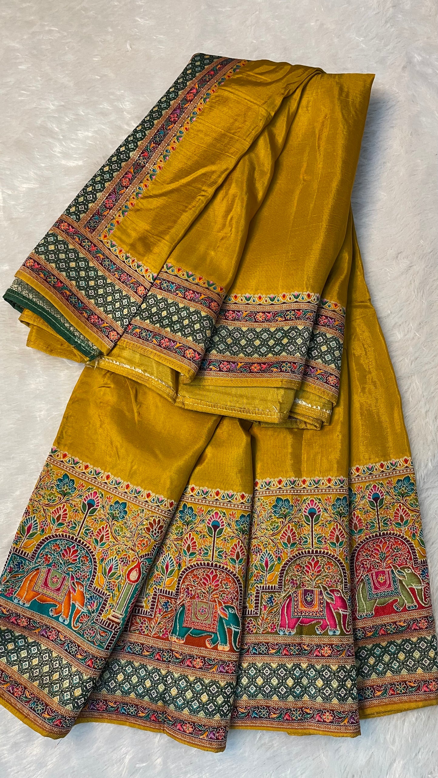 PASHMINA SILK SAREE WITH WEAVING