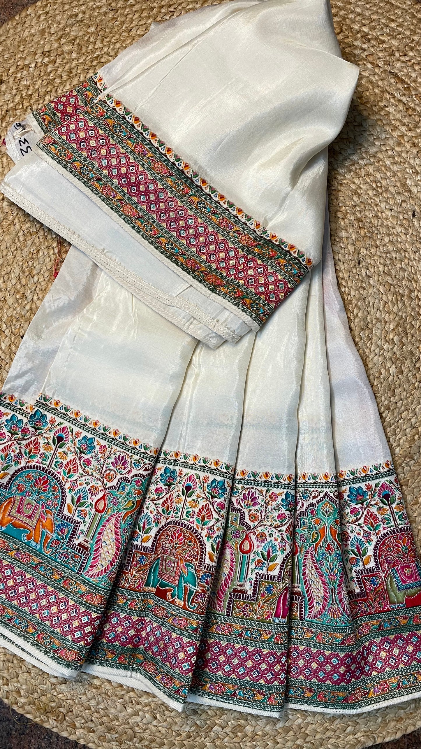 PASHMINA SILK SAREE WITH WEAVING