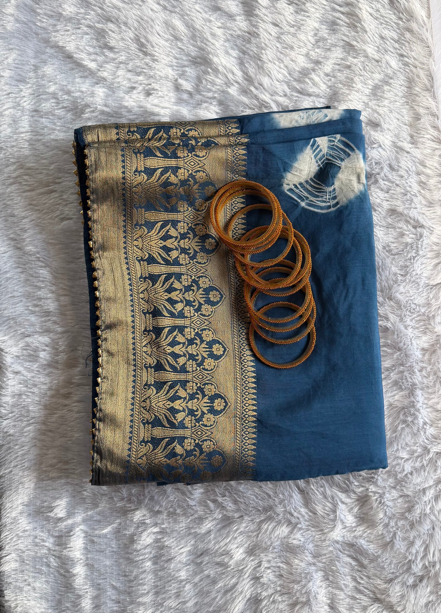BLUE SOFT MUSLIN COTTON WITH ZARI WEAVING