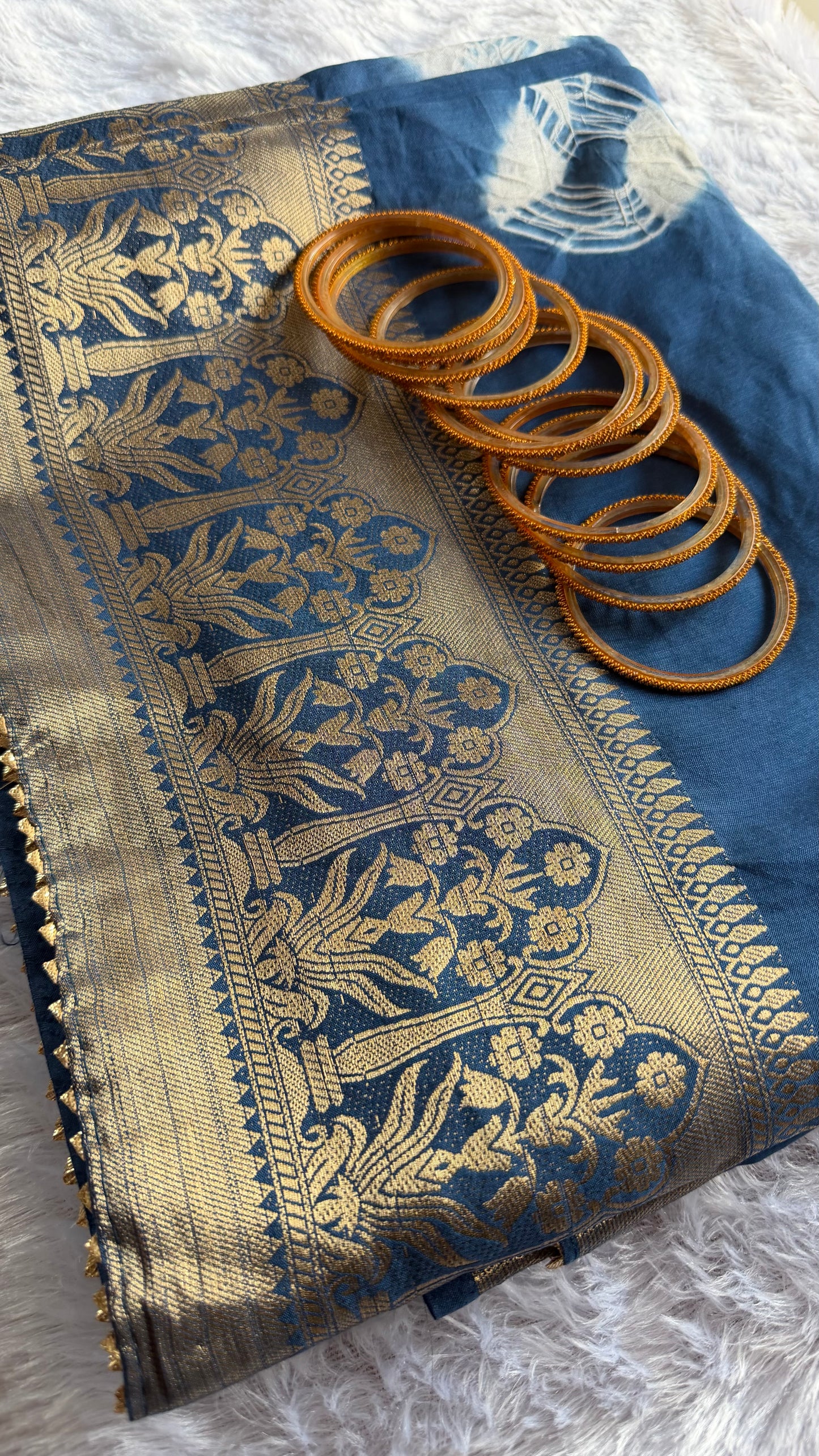 BLUE SOFT MUSLIN COTTON WITH ZARI WEAVING