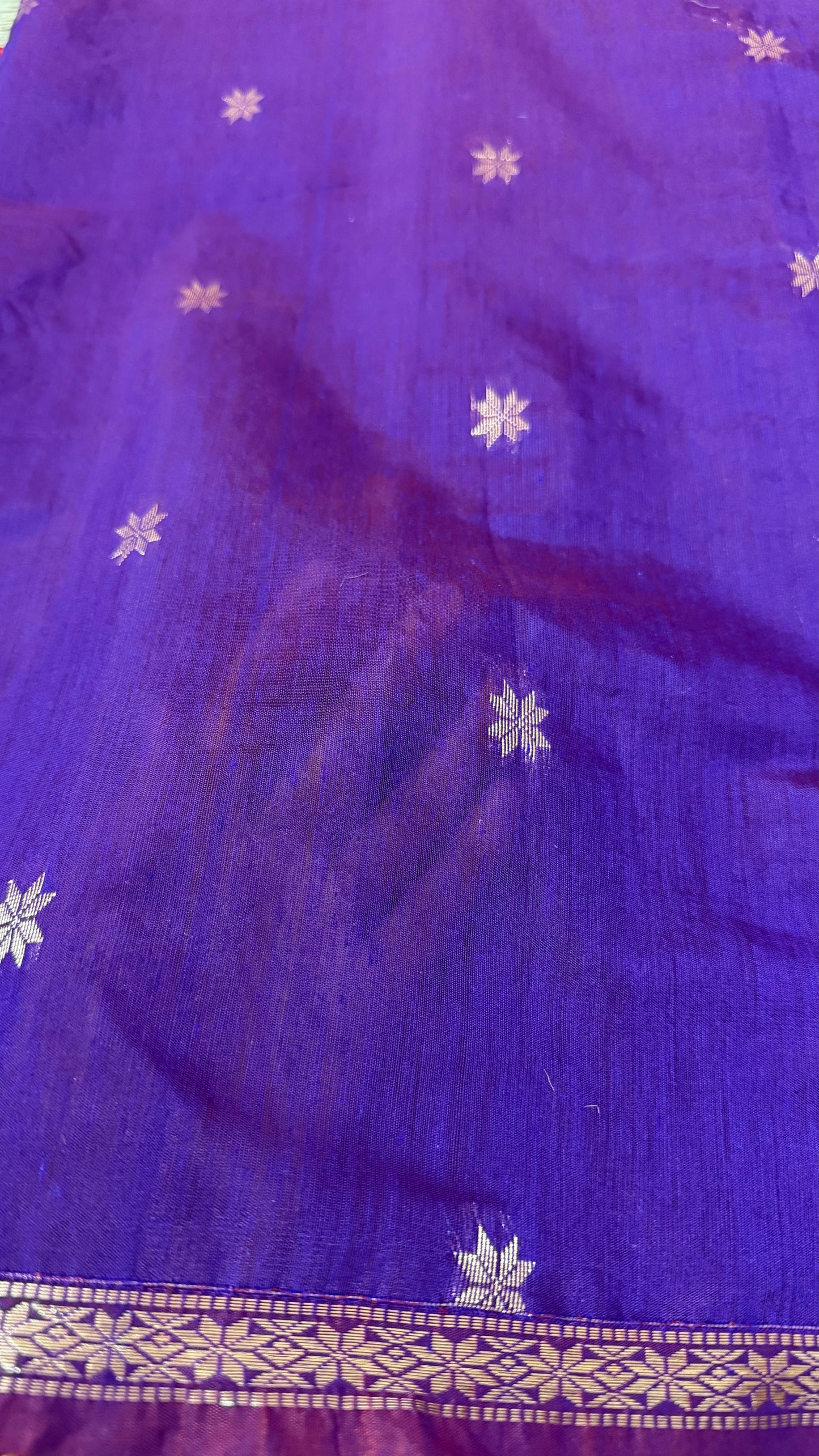Purple and Red Maheshwari Cotton.