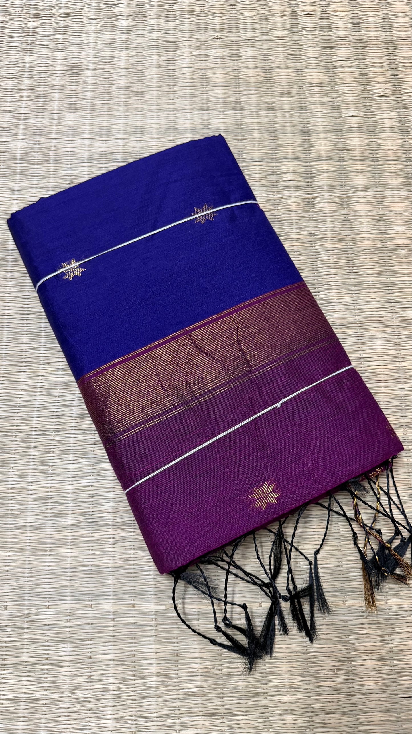 Royal Blue & Magenta Maheshwari Cotton.