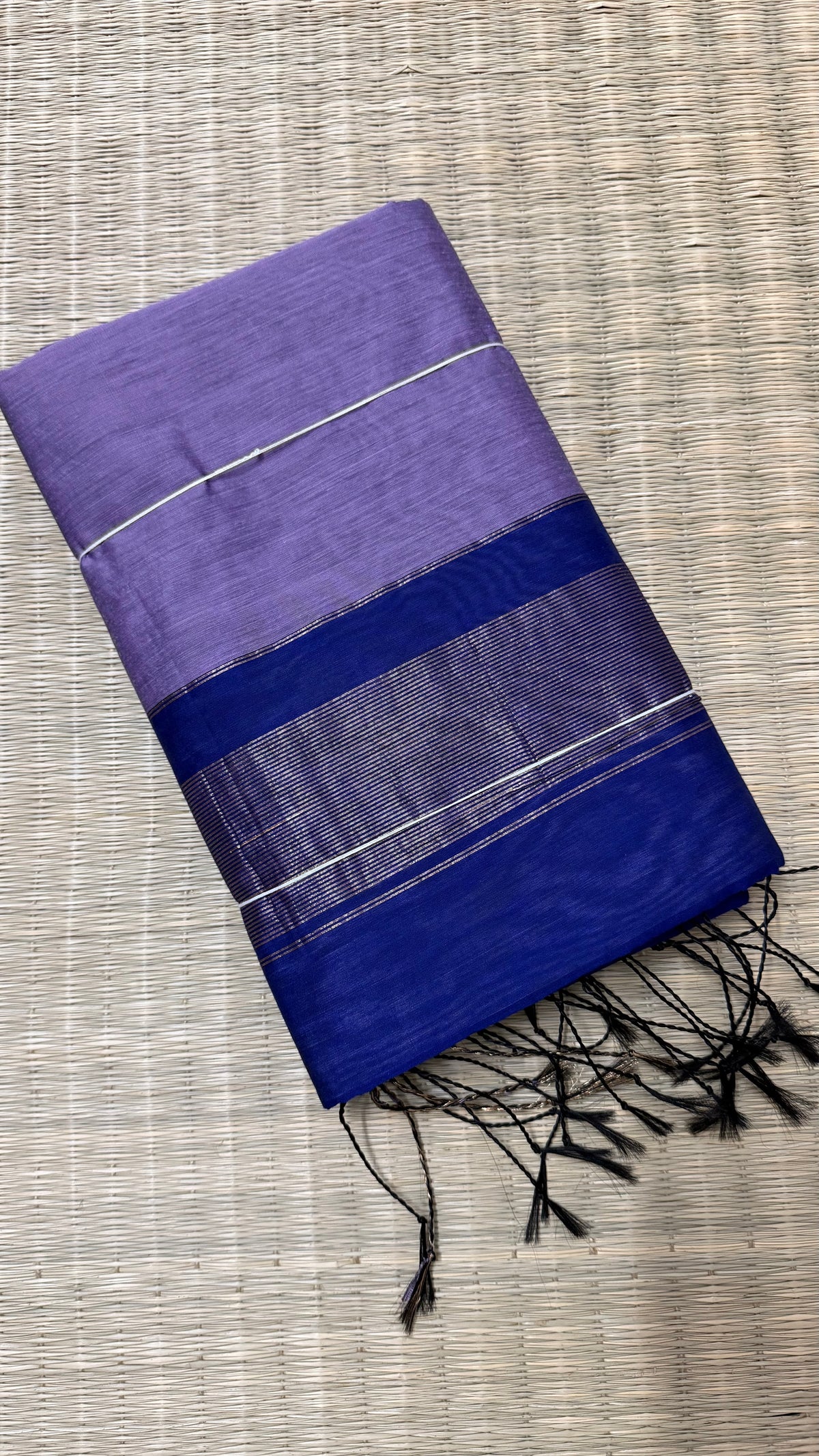 Lavendar & Royal Blue Maheshwari Cotton.