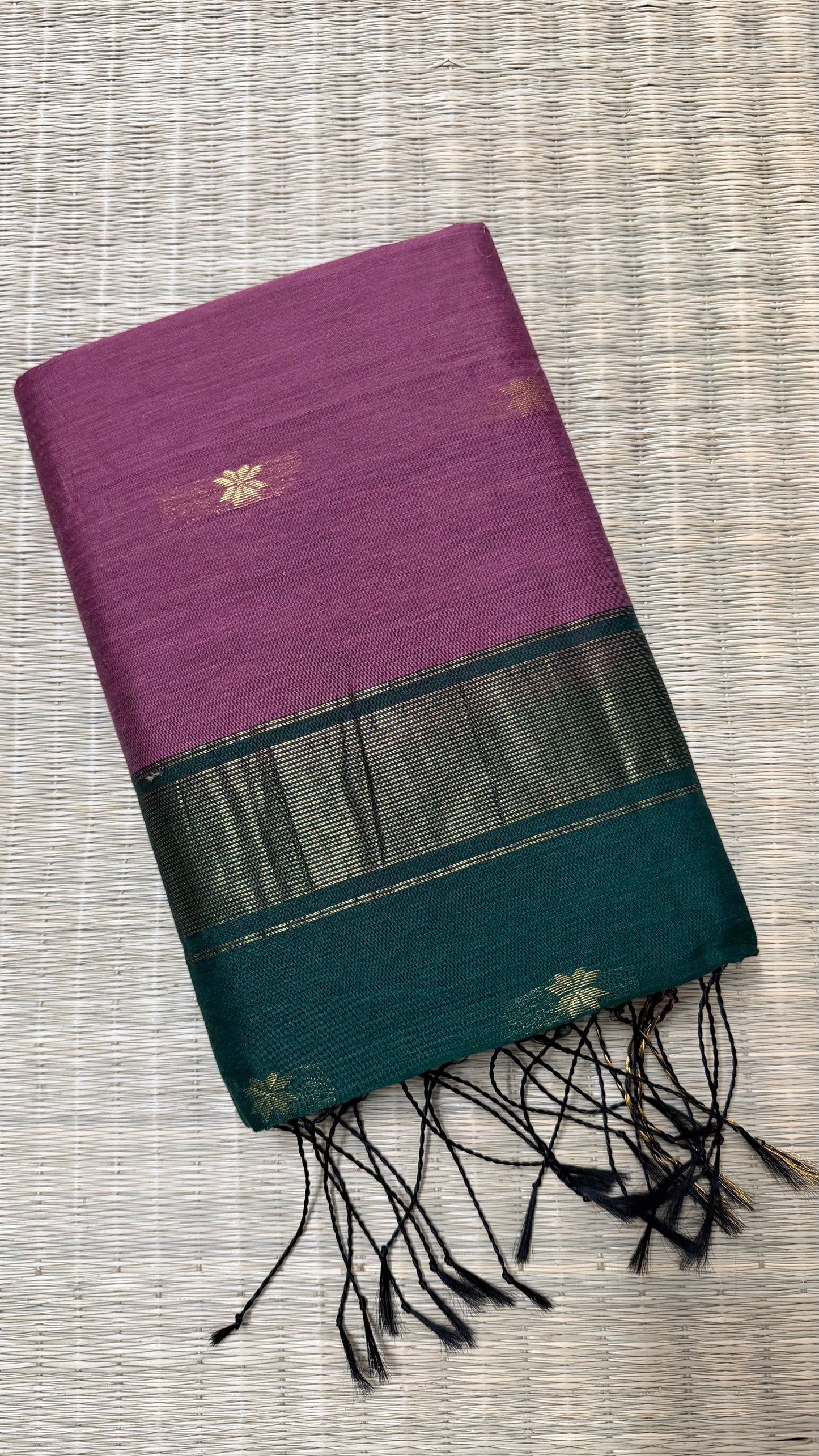 Pink & Green Maheshwari Cotton.